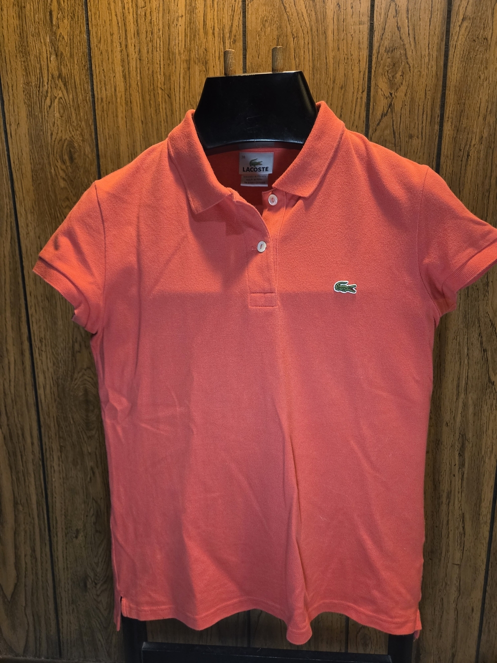 Lacoste Women's Slim Fit Stretch Cotton PiquΓ© Polo Shirt Pink Size 38 US Size 6